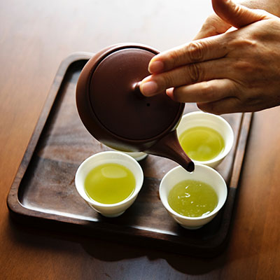 Green Tea being poured