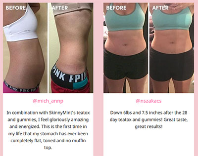 SkinnyMint Gummies Before and After